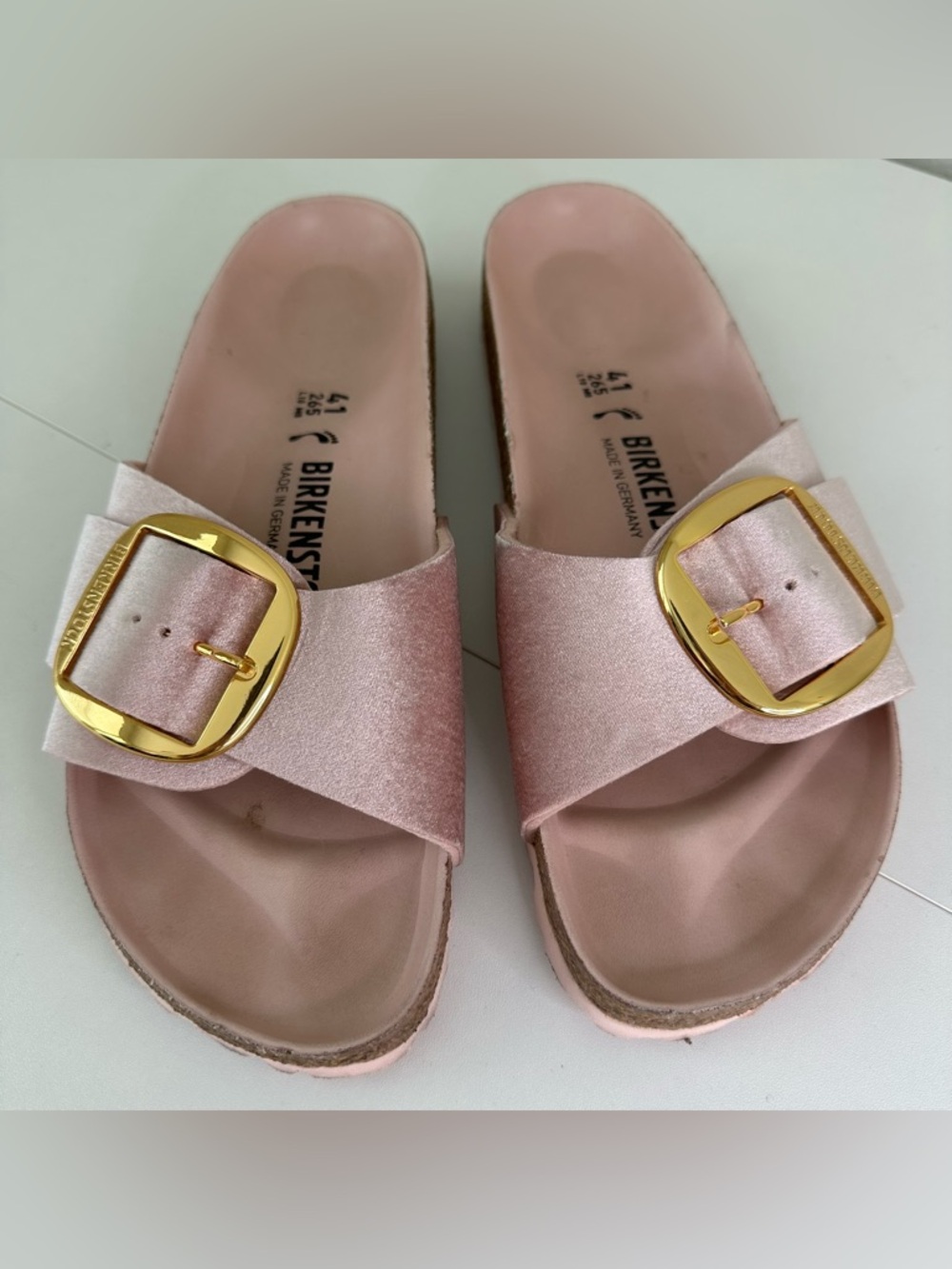 BIRKENSTOCK Madrid Big Buckle Velvet Pink Birkenstock Sandals SZ EUR 41 US 10 - Picture 2 of 7